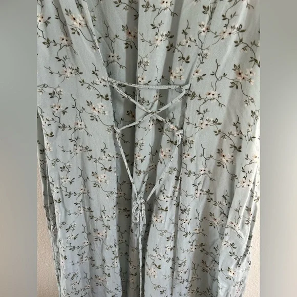 Vintage Studio 90s Dainty Floral Sack Maxi Dress Light Blue Womens Size 12 - Picture 7 of 9